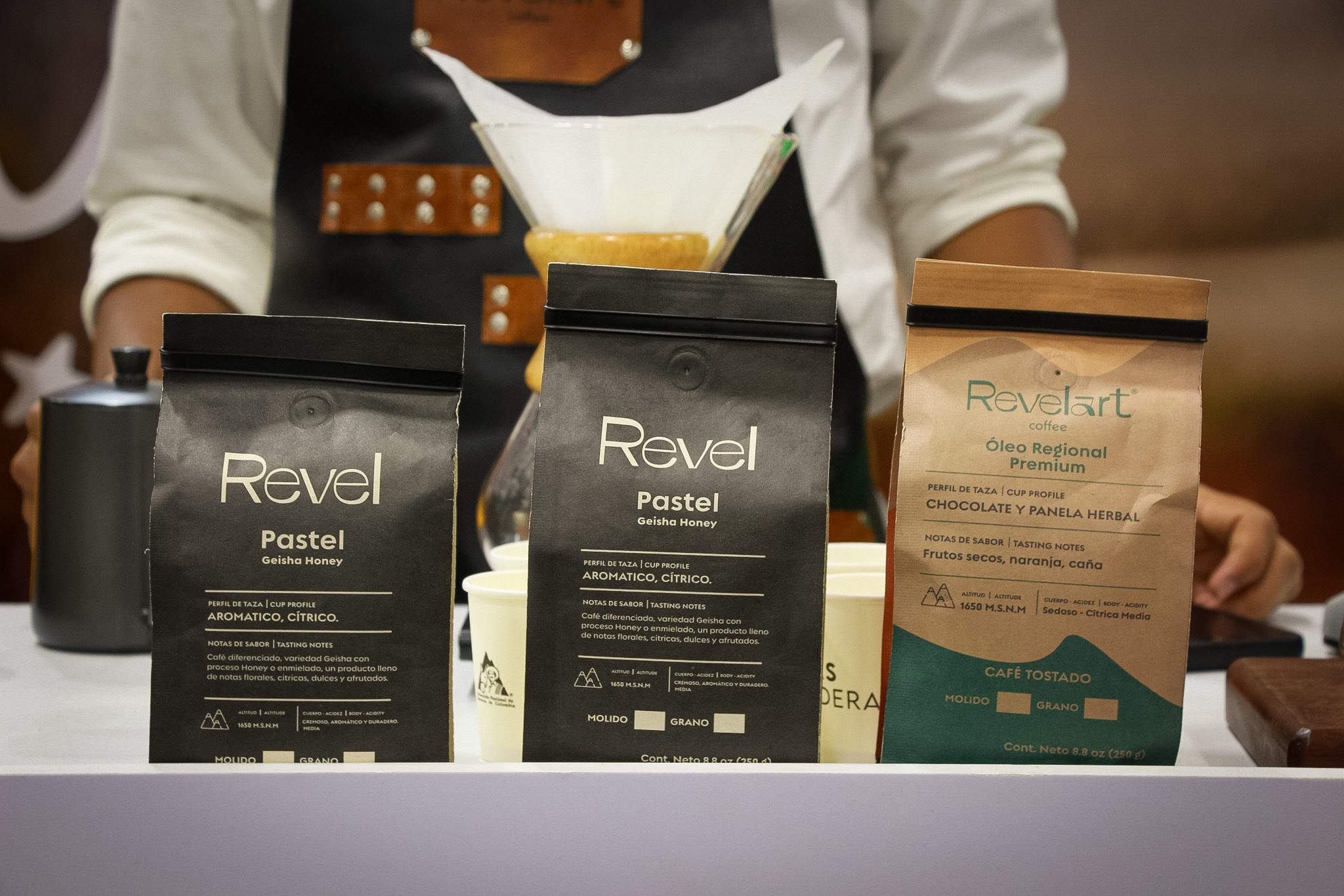 Revelart Coffee products at event